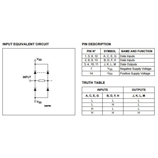 HCF4081M013TR Ic Integrated Circuit CMOS Gates Quad 2 Input And Gate