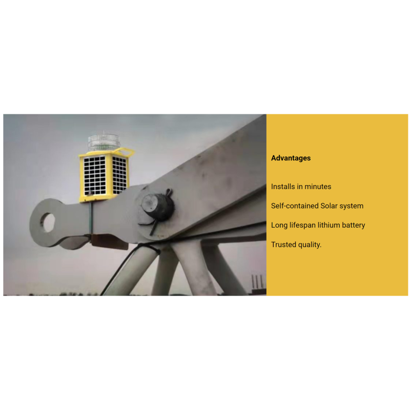 AFS400 Solar Powered LED IP68 Crane Aviation Light 6KM-7KM Visibility