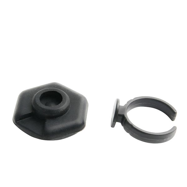 Microblading Tattoo Ink Cup 10pcs/box Permanent Makeup Pigment Disposable Silicone Black Ring Cup