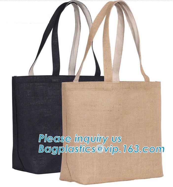 JUTE STORAGE BASKET WITH COTTON ROPE HANDLES,Burlap fabric jute toy storage basket for home storage organization bagease