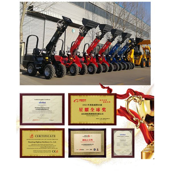 45° Dumping Landscaping Small Wheel Loader With 49° Steering Angle