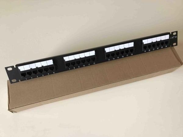 Quality 19" 110 IDC UTP Unshielded Rack Mount Patch Panel 24 Port Cat5e With Cable Management for sale