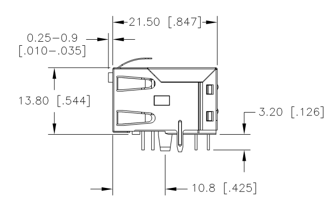 JD1-0001NL 1000 Base-T Rj45 Modular Jack Shielded Right Angle With LED