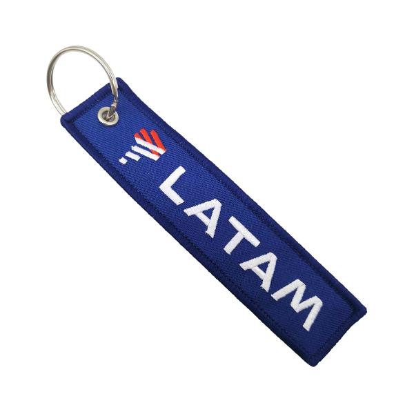 Quality LATAM Custom Embroidered Keychain Lightweight Embroidered Name Keychain for sale