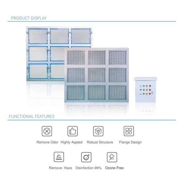 Plasma micro electrostatic air cleaner for Air handling units, AHU Plasma filter high voltage micro-electrostatic filter