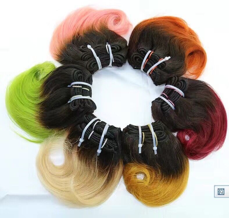 8 Inches Wholesale Ombre 1B/99J Curl Brazilian Hair Snail Weave