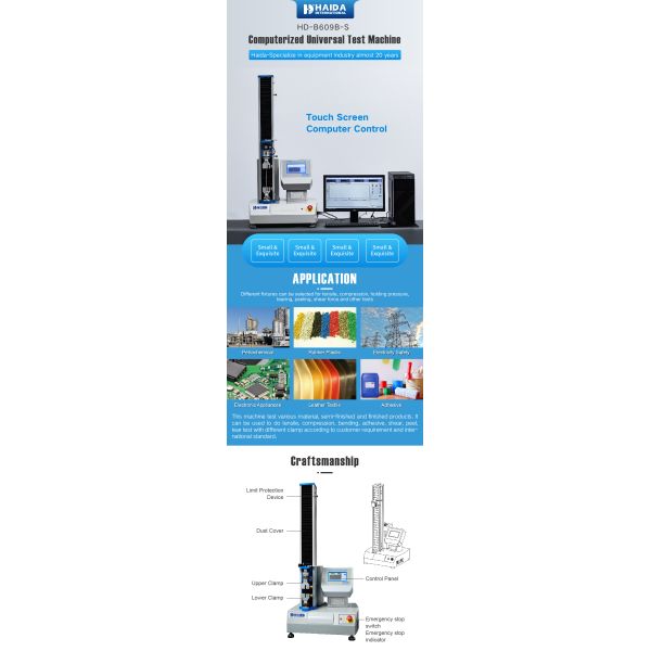 Single Column Computer Control Electronic Tensile Strength test Machine