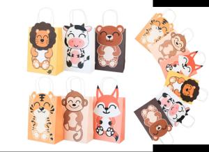 Biodegradable Custom Cardboard Bags Animal Paper Bag 16*8*20cm