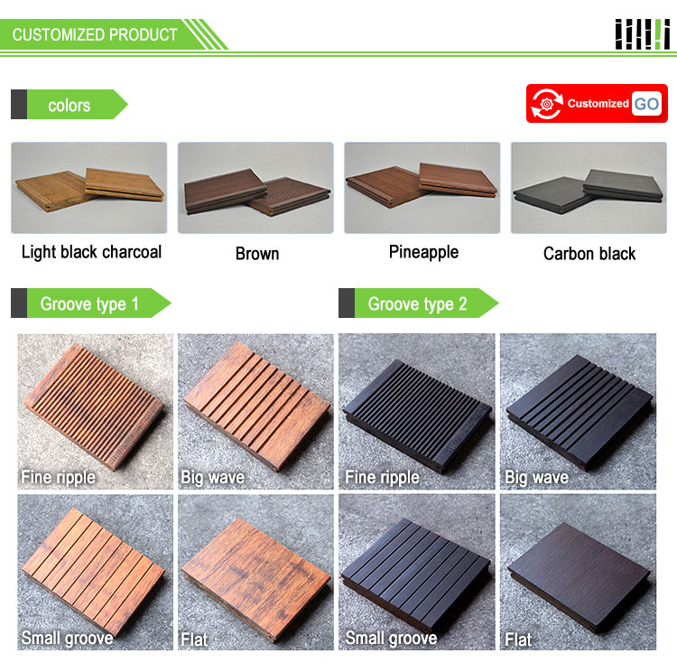 Natural Bamboo Poly Wood Interlocking Deck & Patio Tiles For Backyard