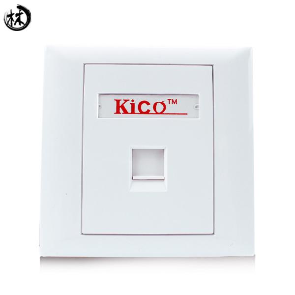 Quality Kico  cat6 cat5 cat7 RJ11 RJ45 single port pvc faceplate  Type 86*86 Networking Faceplate for sale