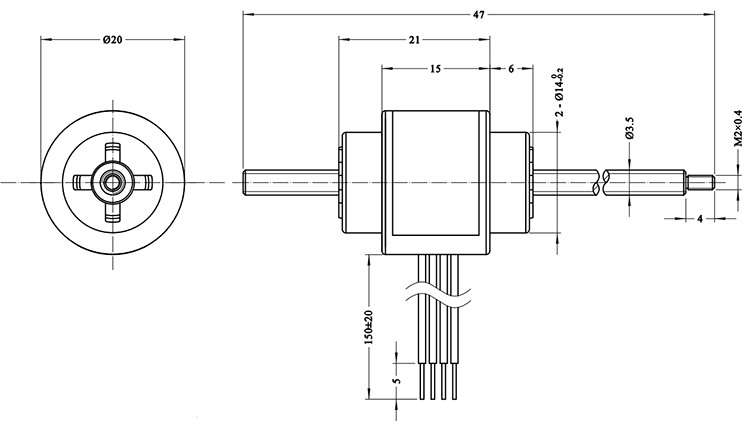 VSM20B-048S Non Captive Linear Stepper Motor With Run Through Lead Screw Shaft