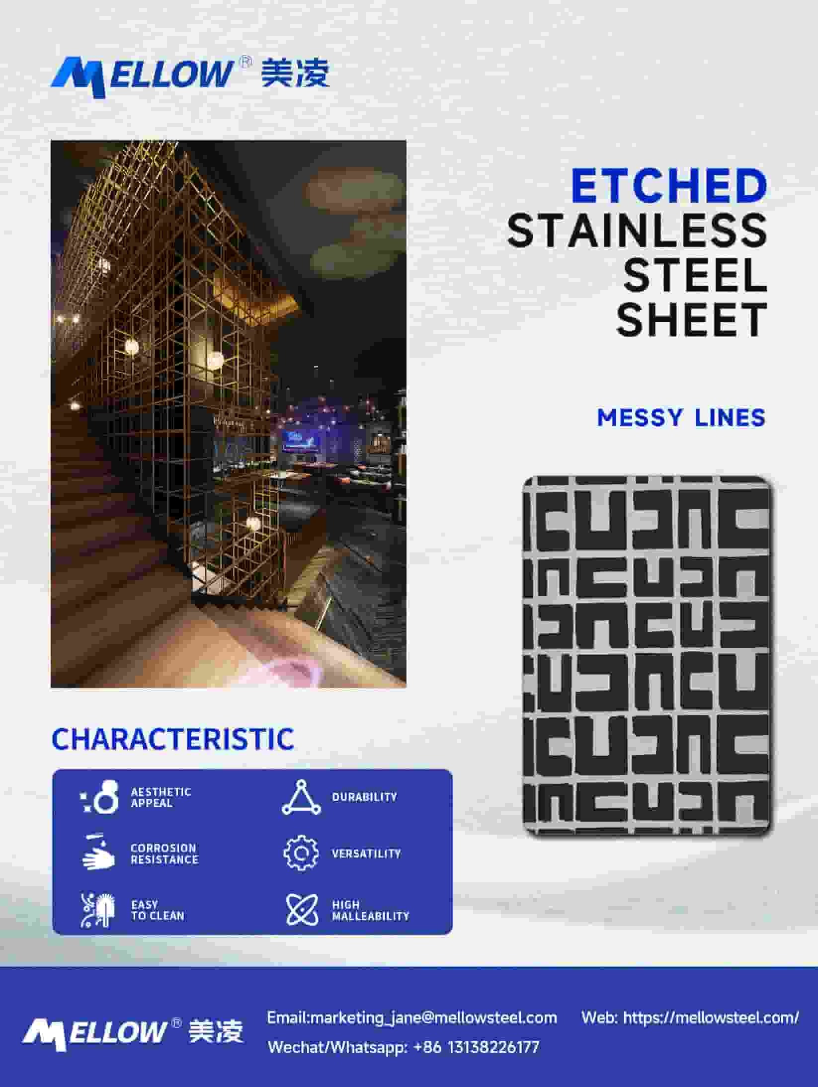 OEM Geometric Decorative SS316 Stainless Steel Etching Sheet Panel