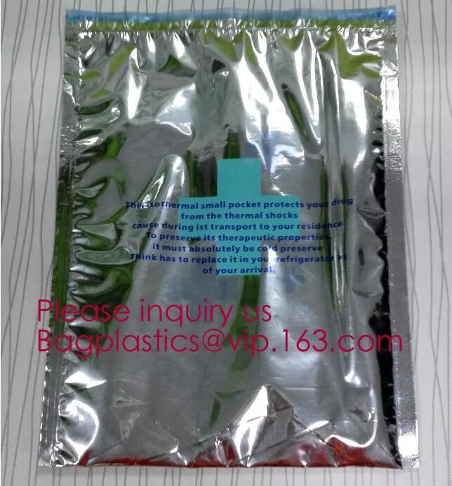 Custom Packing Aluminum Foil Zip-Lock Grocery Handle Thermal Insulation Cooler Bag For Outdoors,Promotional Insulated La