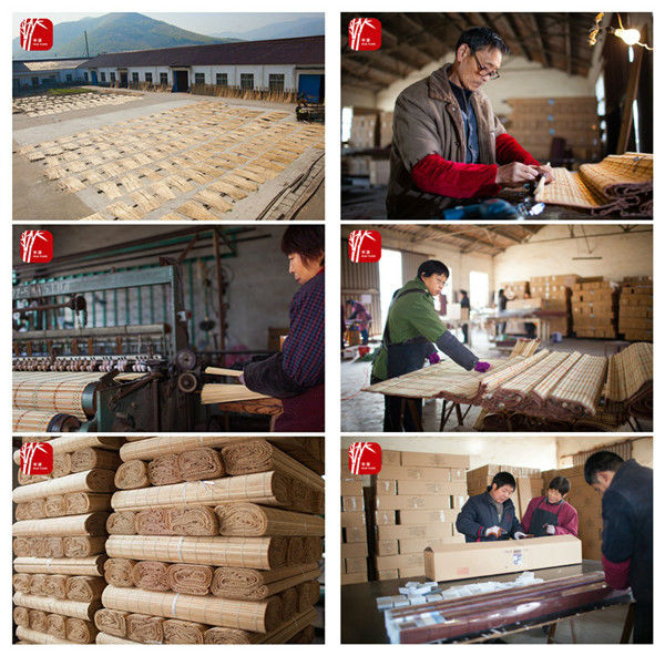 Natural Stick Bamboo Roll Up Curtains Environmental Friendly Customized Length
