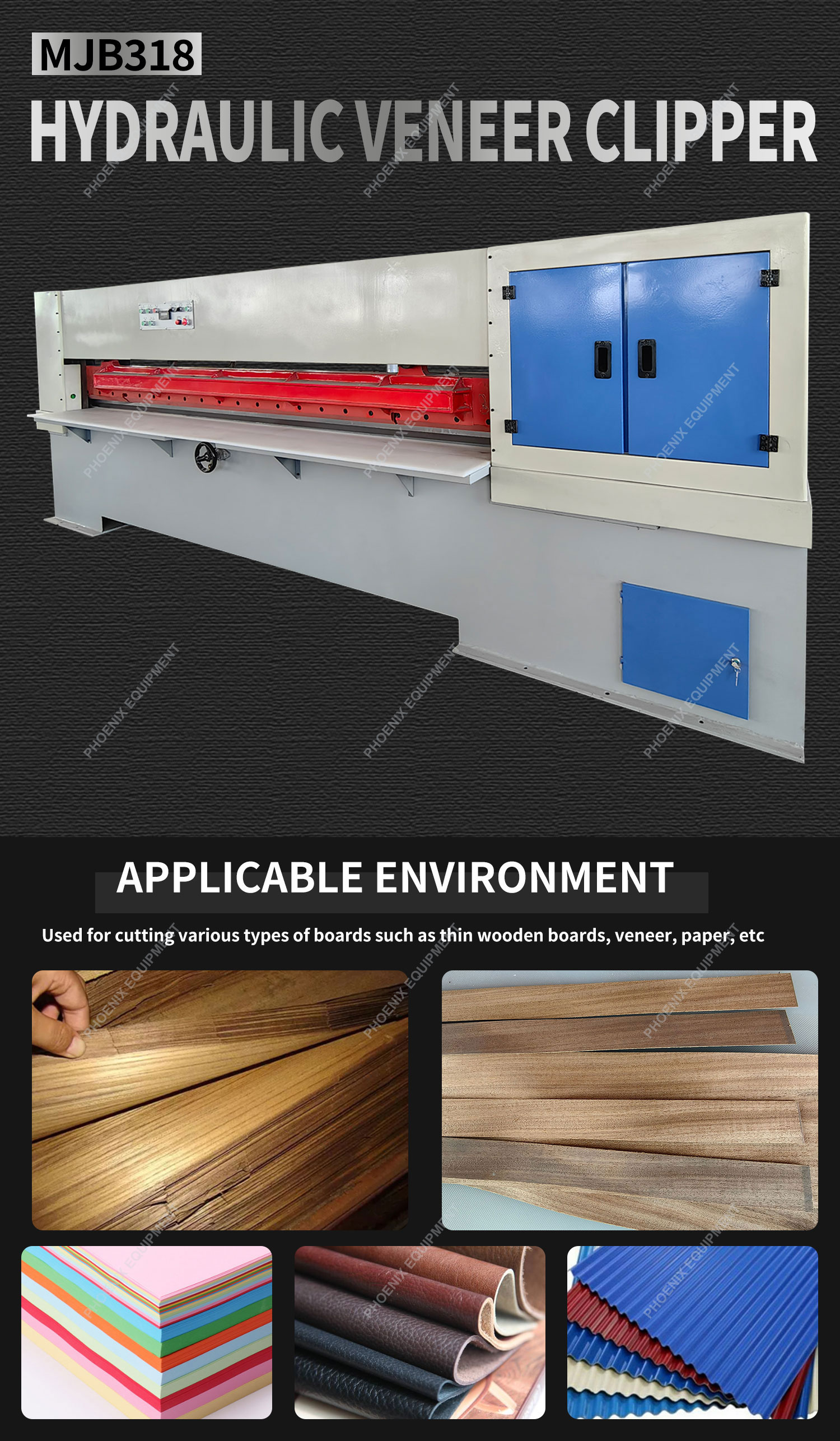 Hydraulic Guillotine Jointer Veneer Clipper Machine Max.cuttinglength 3180mm MJB318