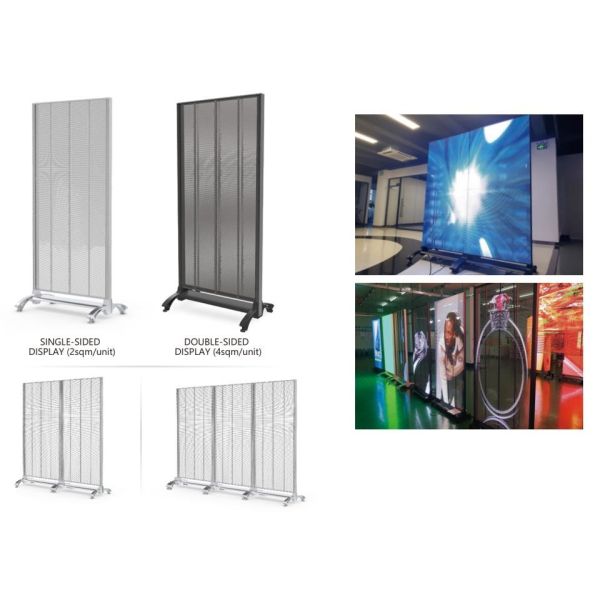 1920Hz Transparent LED Display 2.6-5.2mm Movable Advertising Indoor Led Poster