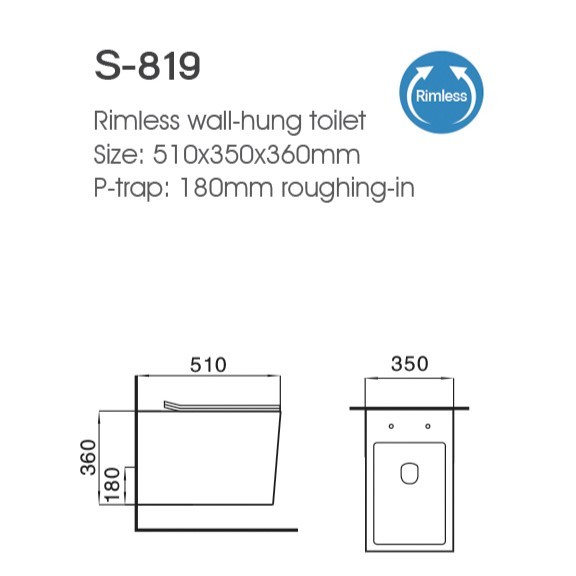 Wc Wall Mounted Washdown Toilet Wall Hung Toilet Bathroom Wall Hung Ceramic Toilet