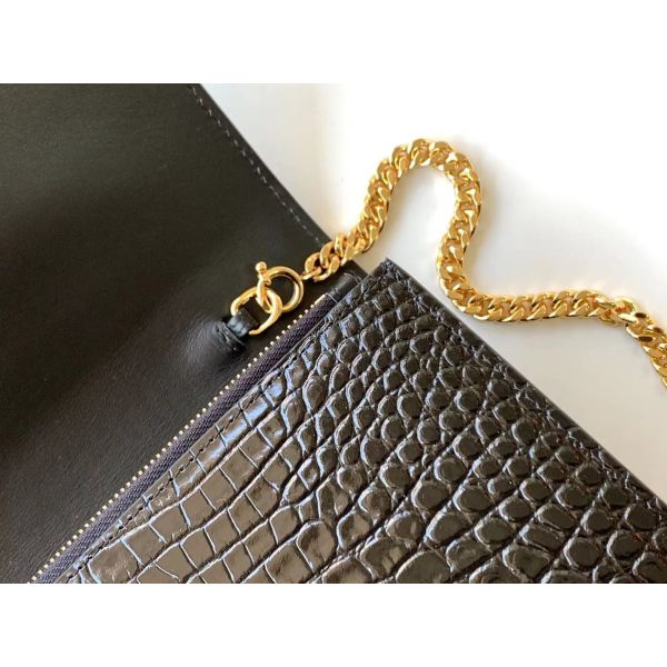 Calfskin YSL Black Bag Gold Chain Kate Small Tassel