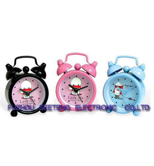 Quality desktop clock alarm clock lovely design plastic colorful material for sale