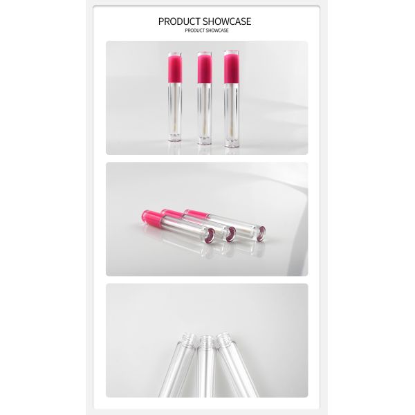 Luxury 5ml Clear Pink Lipstick Empty Lipgloss Tubes Package Custom Logo Oil Lip Gloss Tubes Packaging Containers Wand bottle