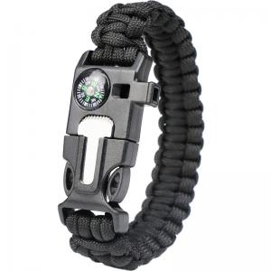 China 5 in 1 MultI-function Paracord Survival Bracelet Flint Steel Fire Starter Kit Whistle Compass wholesale