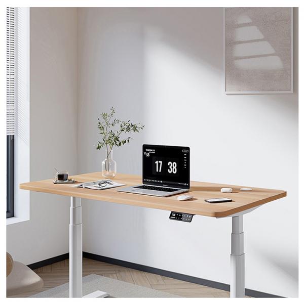 Suppliers Wooden Double Motorized Table for Laptop Gaming Work White Adjustable 710 mm