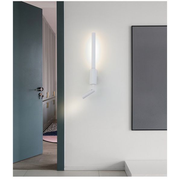 350 Modern Adjustable Swing Arm Wall Lamp Black White Light for Bedroom Bedside House Reading Living Room Home Hallway