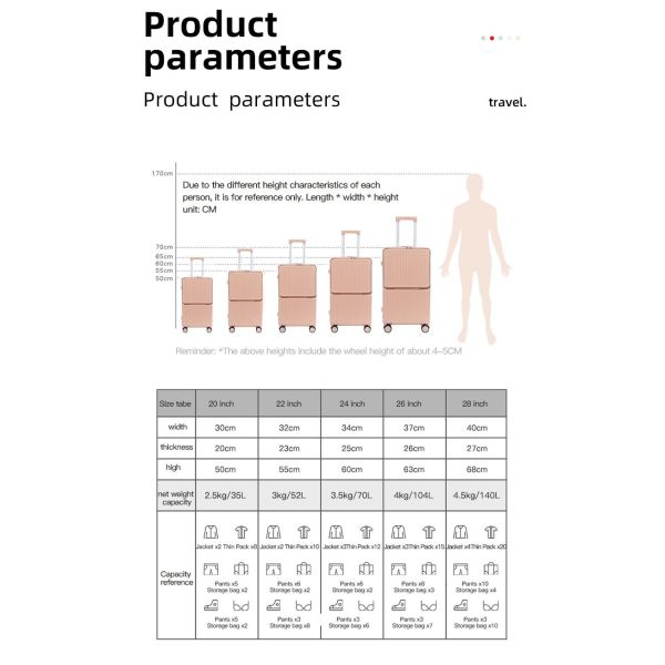 Multi-Functional Cabin-Size ABS Front-Opening Suitcase - (White, 20-inch) | Luggage | Innovative Front-Opening Design | Hidden Cup Holder travel