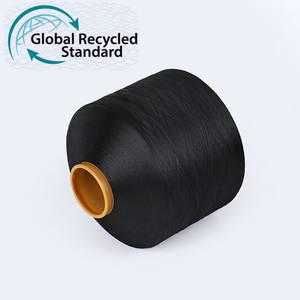 China Recycled Ring Spun Yarn Polyester Textured Yarn GRS OETEX Certified on sale
