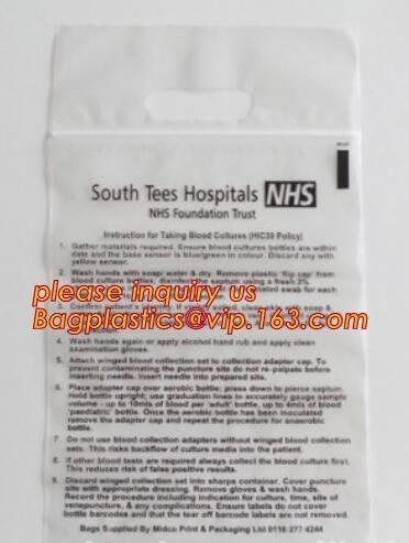 biohazard specimen Zip lockk bag with pocket, recycled custom printed ldpe 3
