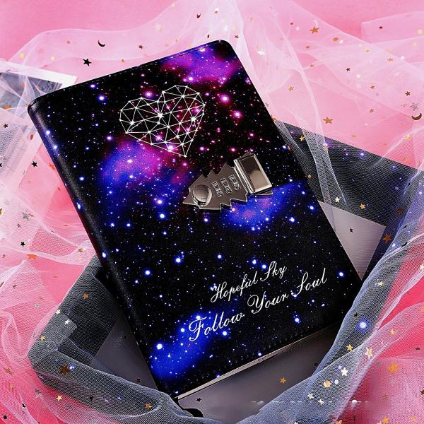 Quality 2022 Leather Lock Catch Journal Writing Schedule Notebook For Students 12 Constellation for sale