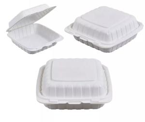 Clamshell Takeaway Customized Food Packaging Box Square ISO9001
