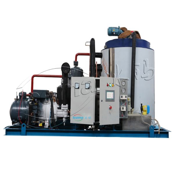 2T/24H Industrial Ice Flake Making Machine for Fishing Copper Plated Nickel Ice Mold