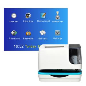White Digital Time Recorder Touch Screen 5 Lines Electronic Date Time Stamp Machine