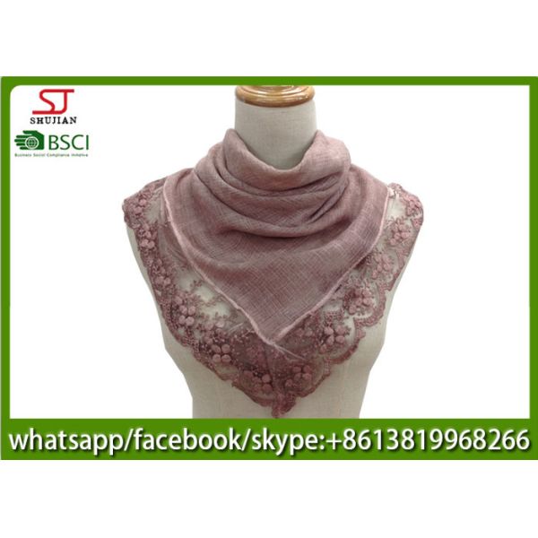 Chinese factory embroider square lace thin scarf 100% Polyester 100*100cm spring summer autumn keep fashion