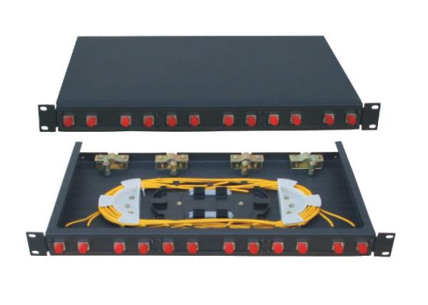 Quality Cold rolled steel sheet Fixed type optical fiber termination box with 1U / 2U / 3U / 4U standard structure for sale