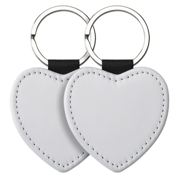 Custom Leather Keychain Printable Double Sided Sublimation Leather Keychain Blanks