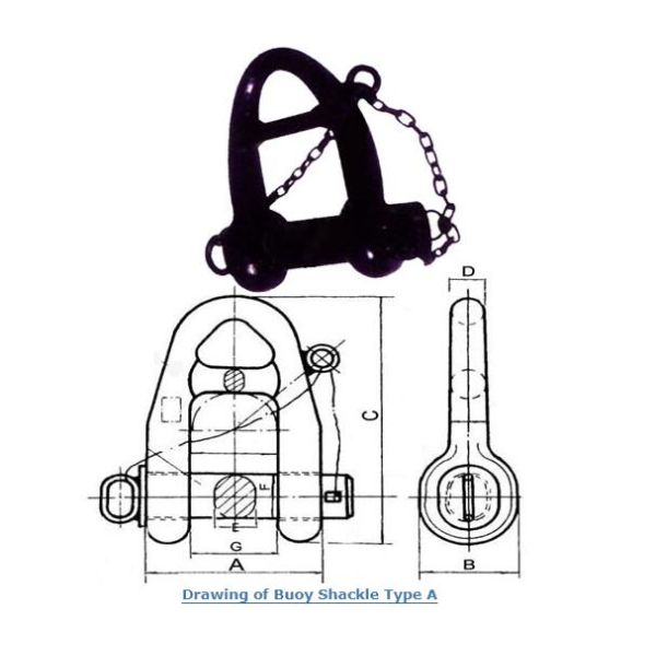 Buoy Shackle With IACS Cert. Black Painted Anchor Chain Fittings