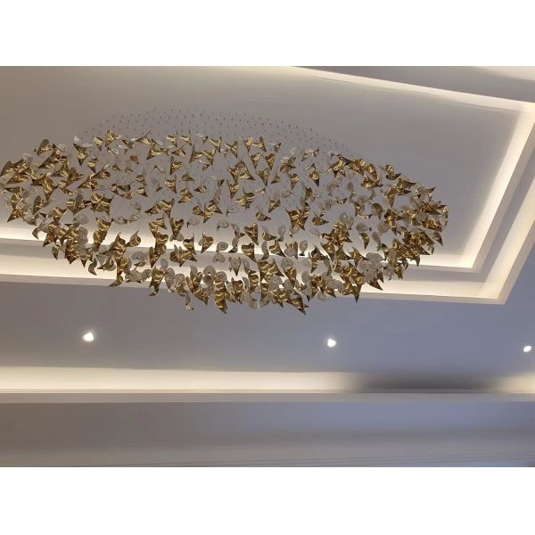 Fashion Creativity Leaf Shape Customized Pendant Lamp Extra Large Chandeliers