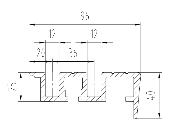 Elevator Car Door Sill For 2 Leafs Side Opening / 4 Leafs Center Opening Operator