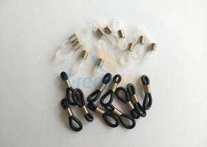 China Glasses Lanyard Accessories White / Black Silicone Loop With Mini Metal Spring wholesale
