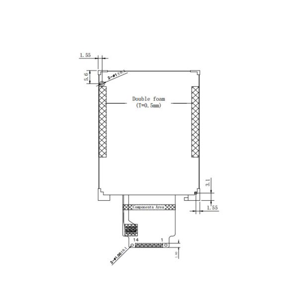 4 Lines 8bit SPI 2.2 Inch Thin Panel TFT LCD Module TN Transmissive Mode