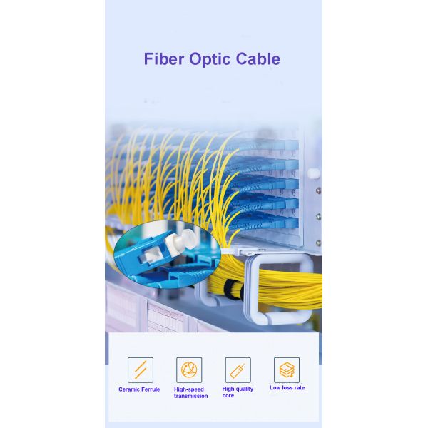 OS2 OFNP Ceramic Ferrule Fiber Optic Network Cable LC/UPC~LC/UPC