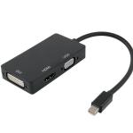 White Multi Function Converter Mini DP Displayport To VGA + HDMI + DVI