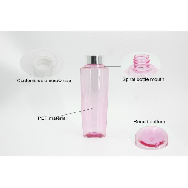 Round 28mm Pink 180ml Plastic Liquor Bottles