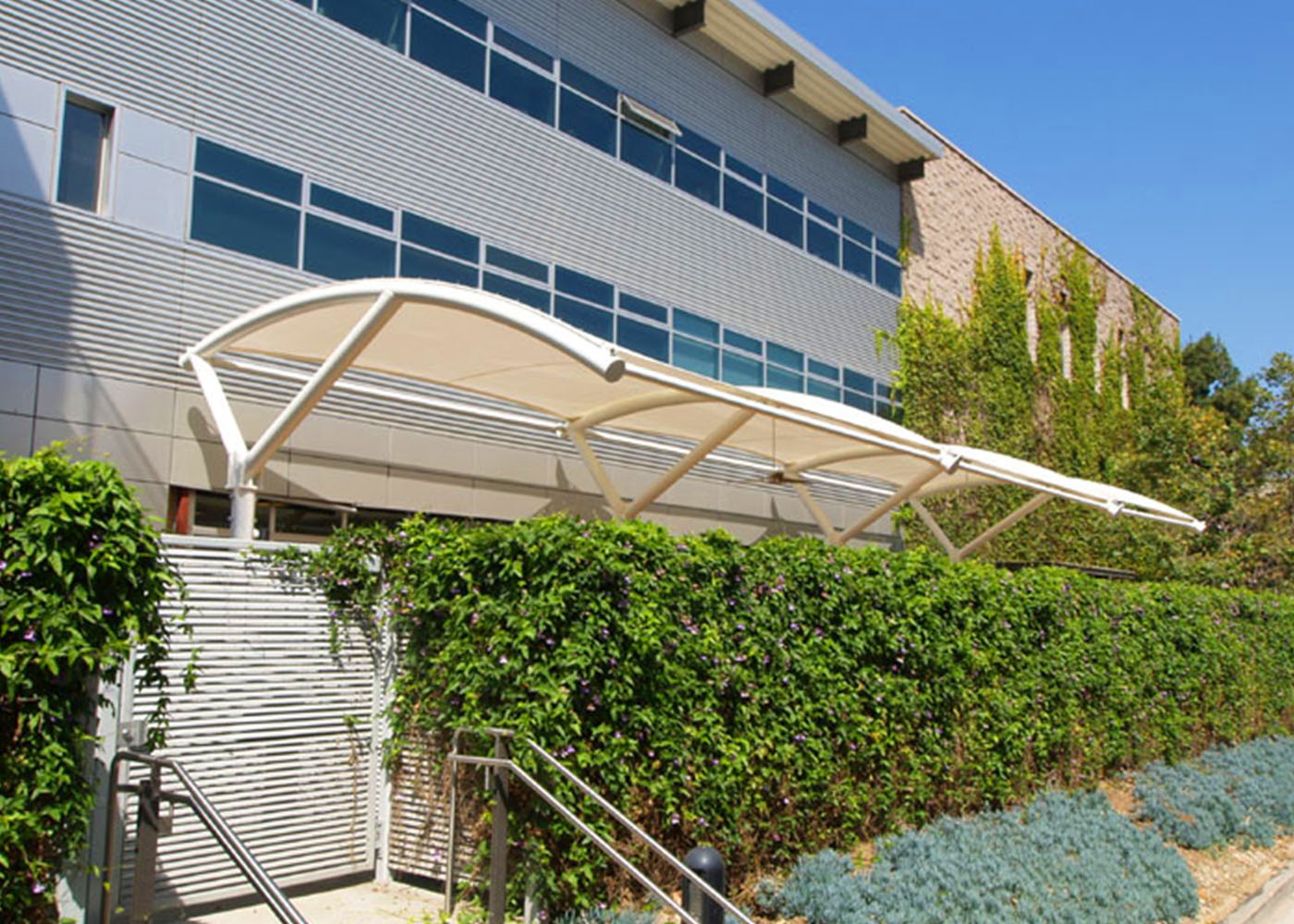 Sunshade Car Park Tensile Membrane Structure with PTFE Coating