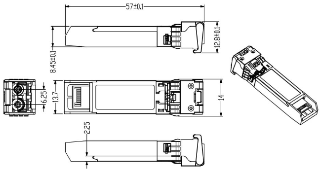 10G 120KM ZR SFP+ Transceiver Module SMF STM-64 120KM 1550nm DOM Module