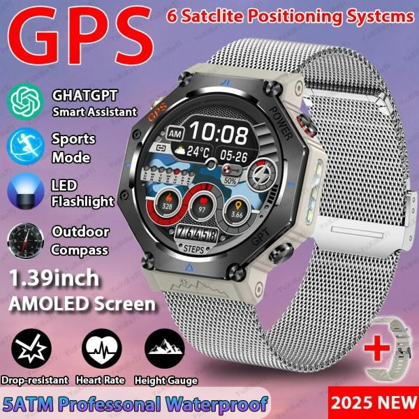 Quality ChatGPT AI assistant GPS 5ATM Waterproof Dual-band GNSS Compass Military Sport Smartwatch for sale