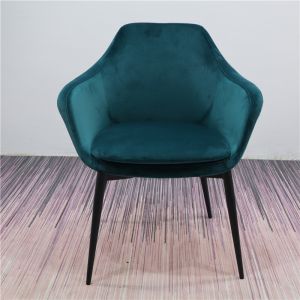 China Nordic Restaurant Fabric 80cm Black Painted Dining Chair wholesale