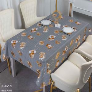 108 Inch 120 Inch Round Wedding Tablecloth Party PVC Flower Print Round Table Cover in Roll